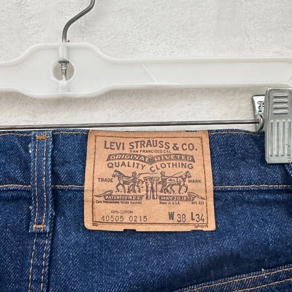 Vintage Levis 40505 0215 Jeans Men 38x34 (36x33) Blue Regular Fit Orange Tab 80s - Picture 12 of 14